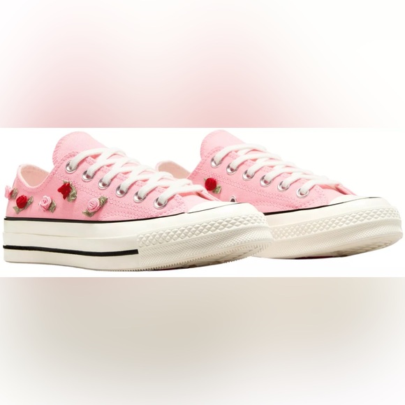 Pink Floral Women's Converse Chuck Low Top Sneakers - Picture 7 of 7